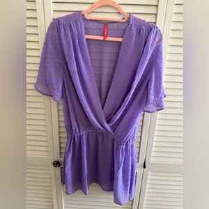 Like New RUBY RIBBON MOCK WRAP TOP - MEDIUM